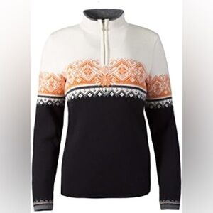 Dale of Norway Women’s Moritz Swwater Black, Cream and Orange Medium Like New!